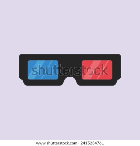 3d Glass Cinema vector Icon 3d Red Blue film glasses