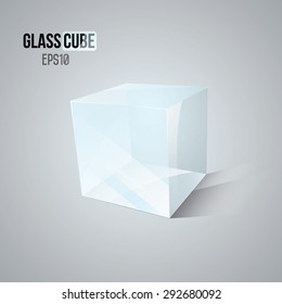 3D Glass Cube. EPS10 Vector Illustration