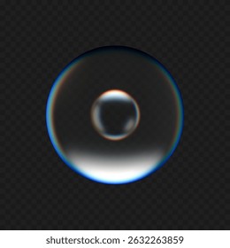 Ilustración vectorial de esfera molecular de vidrio 3D refracción realista y efecto transparente de reflexión. Perfecto para su uso en Web gráficos, material educativo, cosméticos médicos o productos de belleza para el cuidado de la piel