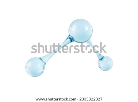 3D glass molecule model isolated on white background. Concept of science, biochemical, pharmaceutical, beauty. Vector 3d illustration