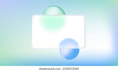 3d glass morphism pharmacy rectangle card shape background. Futuristic geometric presentation design with gradient blur abstract vector wallpaper. Blurry medical ppt template with glassmorphism