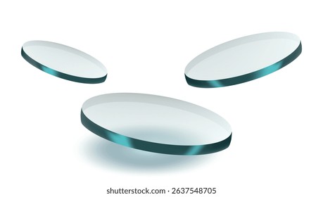 3D Glass Pedestal Podium In Bright White Room. EPS10 Vector