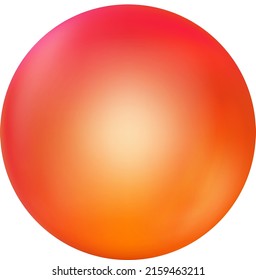 3D-Glaskugel orange. Vektorglänzender Knopf. Ball-Vorlage für Ihr Design.
