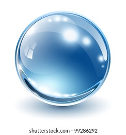 3D Glass Sphere, Vector Illustration.