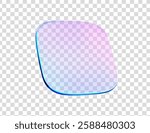 3d glass square holographic disk. Hologram crystal glass plate transparent. Blue purple gradient 3d shape prism effect. Blue purple flying podium, badge, crystal. Vector realistic illustration