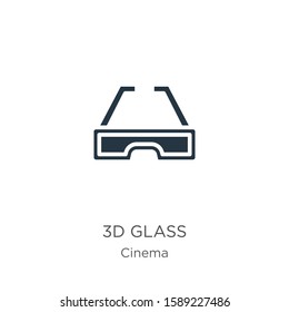 3d glass symbol icon vector. Trendy flat 3d glass symbol icon from cinema collection isolated on white background. Vector illustration can be used for web and mobile graphic design, logo, eps10