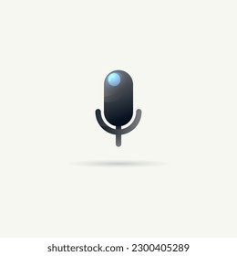 Icono vectorial de vidrio 3d. Elemento de micrófono para aplicaciones.