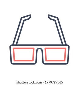 3d glasses, glasses, beach icon vector image. Can be used for Summer and Holidays. Suitable for mobile apps, web apps and print media.