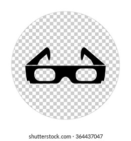 3d glasses  - black vector icon