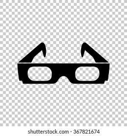 3d glasses  - black vector icon