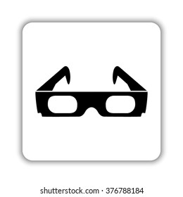 3d glasses -  black vector icon