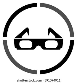 3d glasses  - black vector icon