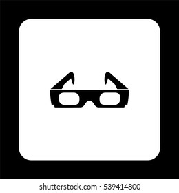 3d glasses  - black vector icon