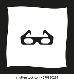 3d glasses  - black vector icon
