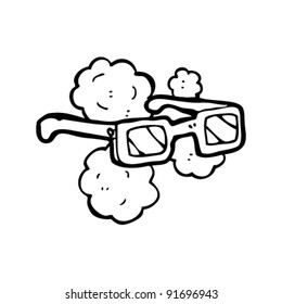 3D glasses cartoon