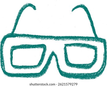 3D Glasses Cinema Related Icon Crayon Chalk Drawing Vector