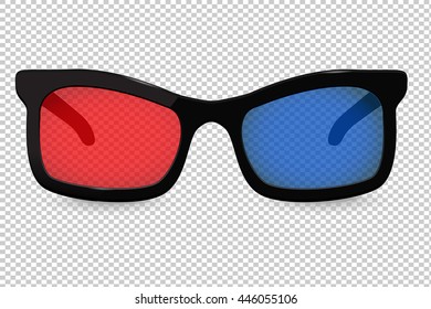 3d glasses for cinema. Vector illustration isolated on transparent background