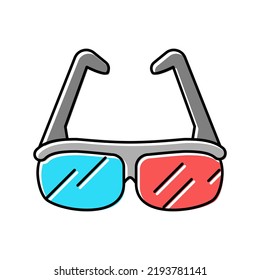 Vector de iconos de color de gafas 3d. Signo de gafas 3d. ilustración de símbolo aislado