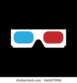3d glasses. Colorful flat vector illustration