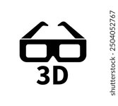 3d glasses concept line icon. Simple element illustration.3d glasses concept outline symbol design.