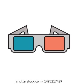 3d glasses design, Cinema movie video film media entertainment show and event theme Vector illustration