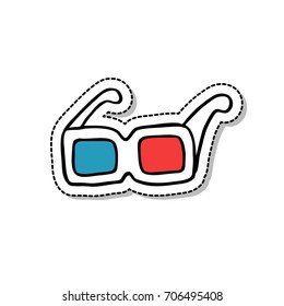 3d glasses doodle icon