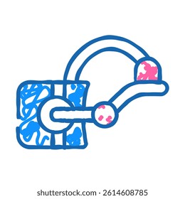 3d glasses doodle icon sketch vector. 3d glasses sign. isolated symbol illustration
