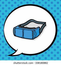 3D glasses doodle, speech bubble