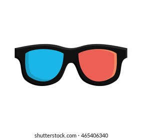 3d glasses film cinema movie icon. Isolated and flat illustration. Vector graphic