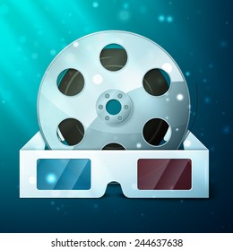 3D glasses for film, excellent vector illustration, EPS 10