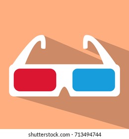 3D Glasses Flat Icon