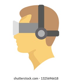 3d glasses flat icon design 