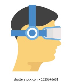 3d glasses flat icon design 