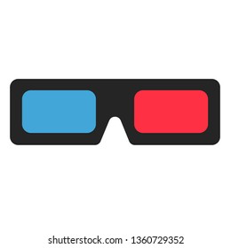 3d glasses flat illustration on white