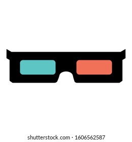 3D glasses flat line colored icon. Glasses for watching movies in the movie theater in 3D