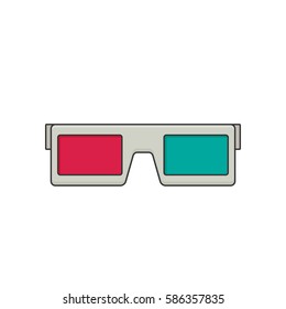 3d glasses flat vector