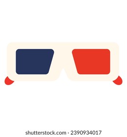 3D glasses. Flat vector icon