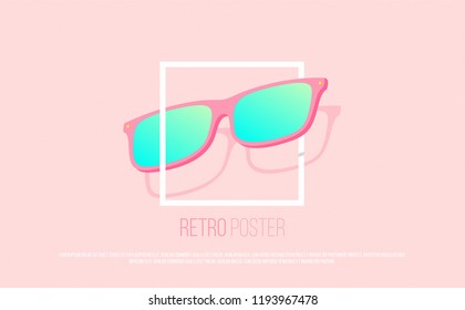 3D Glasses in frame  Creative minimal illustration and place for text  ideal for web  social media  banner  poster  landing page  print  promotion  ad  invitation 