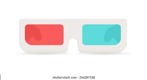 3d glasses front view - vector drawing isolated on white background