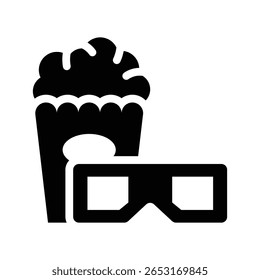 3d glasses glyph icon illustration vector graphic. Simple element illustration vector graphic, suitable for app, websites, and presentations isolated on white background