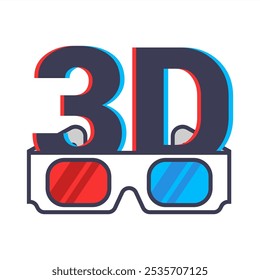 3D glasses for going to the cinema. watch a 3D movie.