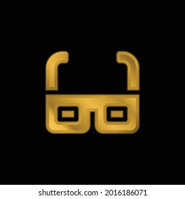 3D-Gläser mit goldenem plattiertem Metalsymbol oder Logo, Vektorgrafik