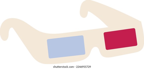 3d glasses hand drawn illustration