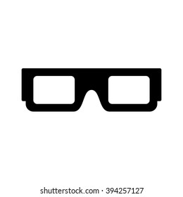 3d glasses icon. Black icon isolated on white background. 3d glasses silhouette. Simple icon. Web site page and mobile app design element.