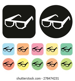 3d glasses icon. cinema icon