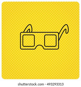 3D glasses icon. Cinema technology sign.