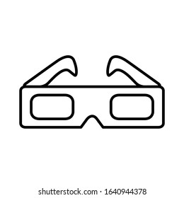 3d glasses icon design. 3d glasses icon in trendy outline style design. Vector illustration.