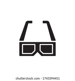 3d glasses icon glyph vector. isolated on white background