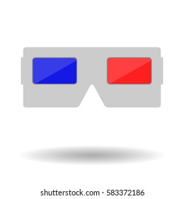 3D Glasses, icon. Graphic template. Vector illustration