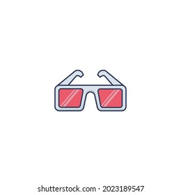 3d glasses Icon Isolated On White Background